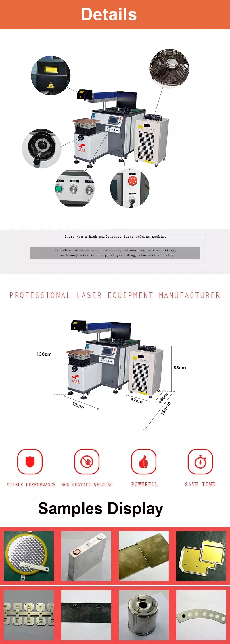 Ce, SGS Approved Stainless Steel Laser Welding Machine with Robot Arm