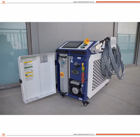 녹 제거용 연속 레이저가 장착된 1500W 파이버 레이저 청소 기계 용접 후 처리 오일 및 그리스 제거 페인트 제거 전처리 부품 제거